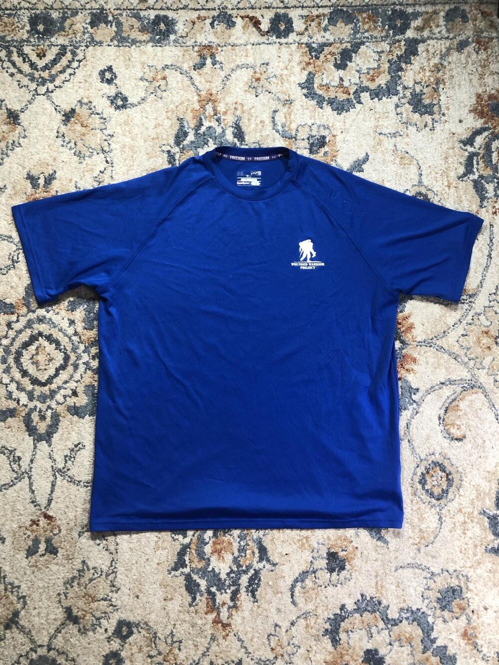 Under Armour HeatGear Shirt Mens XL Blue Wounded Warrior Project Freedom Tee